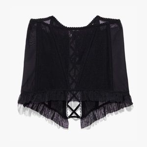 Candy Hearts Dotted Mesh Open-Back Skirt